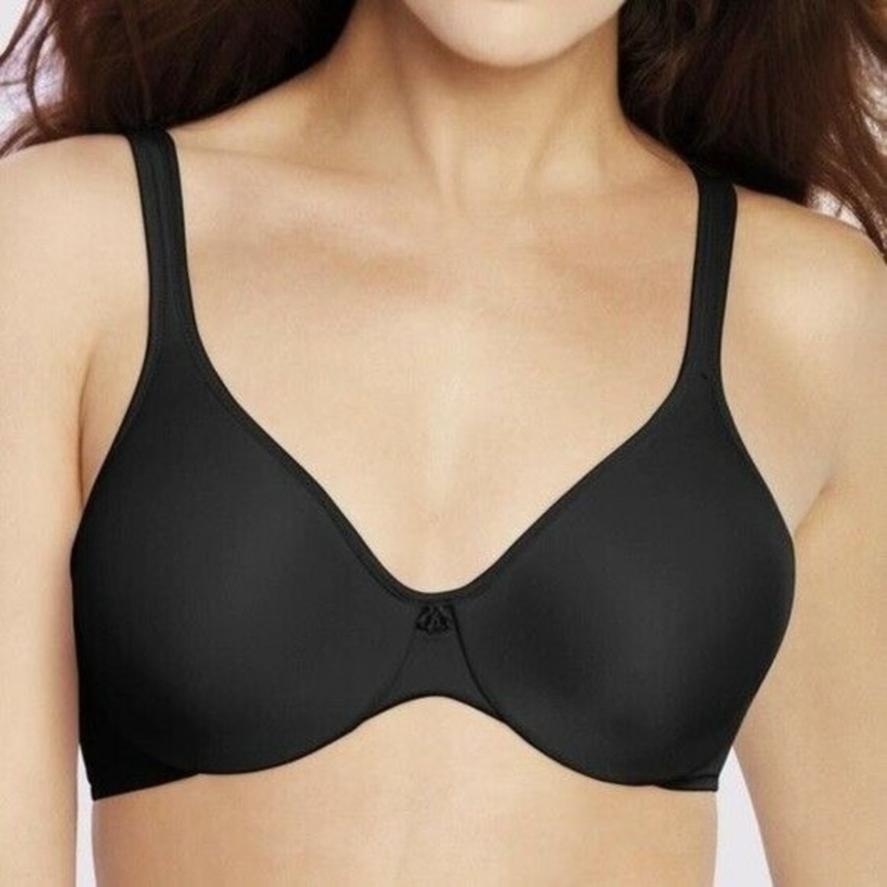 Bali 3383 Satin Tracings Minimizer Underwire Bra Black 40DD Seamless